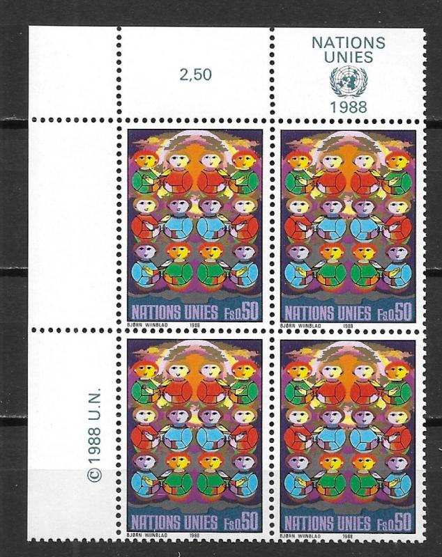 UN Geneva 164 For a Better World MI block of 4 MNH