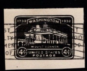 #U527 Mount Vernon Official Bussiness Precancel Cut Square -  Used