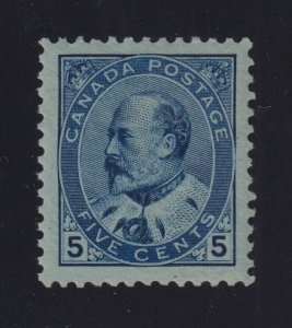 Canada Sc #91 (1903) 5c blue on bluish paper King Edward VII Mint XF NH