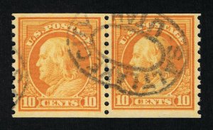 EXCEPTIONAL GENUINE SCOTT #497 USED COIL LINE PAIR PSE CERT GRADED VF-80  #9668