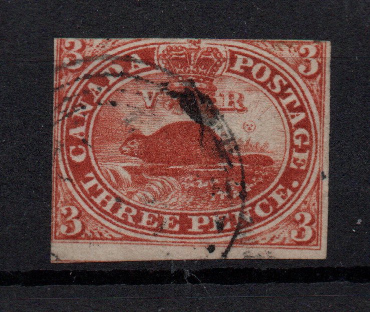 Paire De Timbres Canada 1858 3 Pence Toronto Oblitération Sc. #4a – Beau Collection