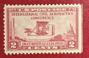 1928 US Scott 649 Used 2 cent Wright airplane Lot 1106