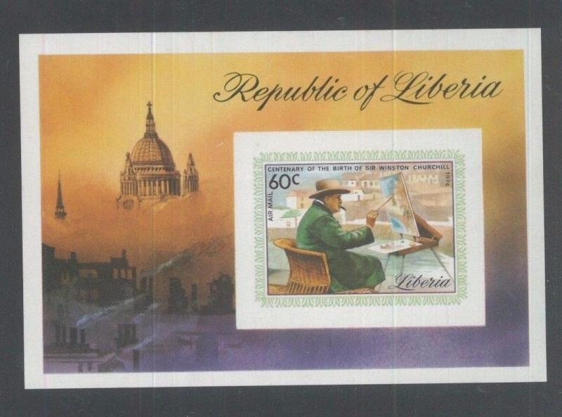 LIBERIA SOUVENIR SHEET Sc# C205 MNH, VF Imperf - Sir Winston Churchill - FOS126