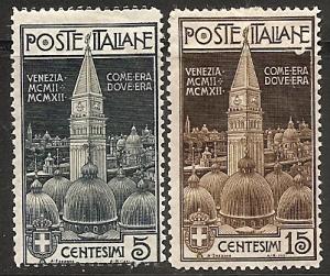 ITALY  124-25 MINT OG 1912 Campanile at Venice CV $59.50