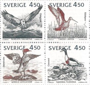 Sweden 1992 Birds of Baltic joint issue with Estonia Latvia Lthuania block MNH