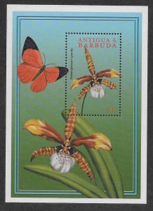 Antigua #2353  S/S  Orchid and Butterfly  2000  MNH