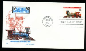 US 2844 Locomotives - McQueen's Jupiter UA Farnam cachet FDC