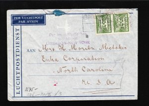 Germany Occupied Netherlands 1941 Frankfort Censor Auxiliary Luchtdienst 7v