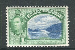 TRINIDAD; 1938-40s early GVI pictorial issue Mint hinged 1c. value