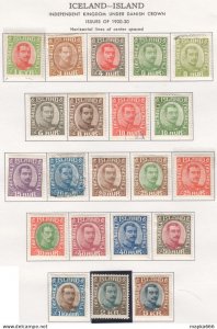 Sp630 1920-1922 Iceland King Christian X Michel #83-103 2700 Euro 2Set Lh (#8...