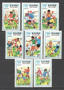 B0605 Zaire Football World Cup Argentina 1978 #558-65 Set Mnh