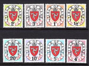 Isle of Man J1-J8 Postage Dues MNH VF