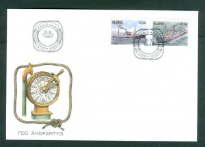 Aland. FDC 1997.  Steamships, S/S Thornbury - S/S Osmo . Sc.# 101-103