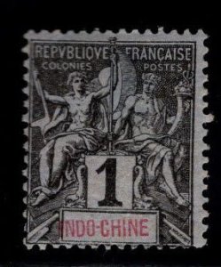 French Indo-China Scott 3 MH* 1892 Navigation and Commerce, Genuine, Hinge Thin