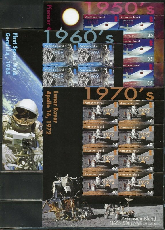 ASCENSION ISLAND 50th  ANNIVERSARY OF NASA  SCOTT #941/46 SHEET  SET MINT NH 