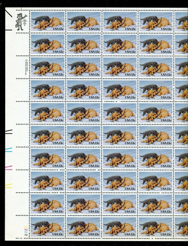 2025 Christmas Issue Cat and Dog Sheet of 50 13¢ Stamps