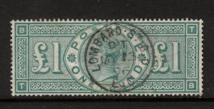 Great Britain #124 (SG #212) Very Fine Used With Ideal Lombard St May 13 1896