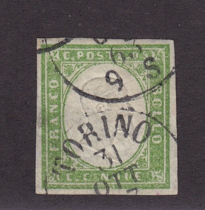 Sardinia Scott # 10 VF used 4 margin with nice color cv $ 30 ! see pic !