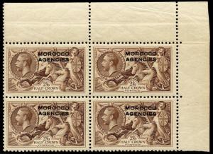 GREAT BRITAIN OFFICES IN MOROCCO SCOTT#242 CORNER BLOCK  MINT NEVER HINGED