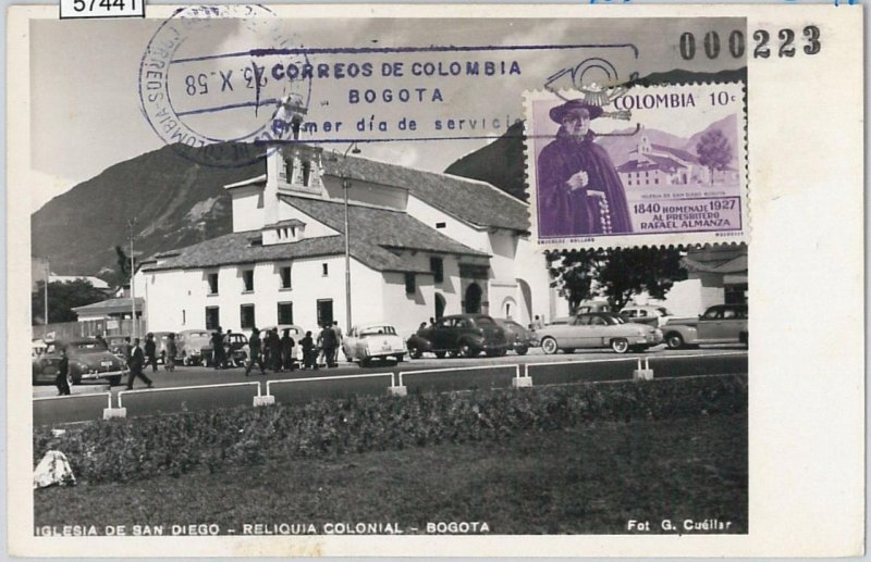 57441 - COLOMBIA - POSTAL HISTORY: MAXIMUM CARD - ARCHITECTURE RELIGION 1958-