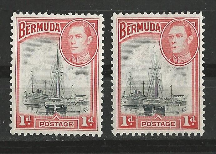 Bermuda # 118,118a  George VI - Harbor, boats (1)  VF Mint NH