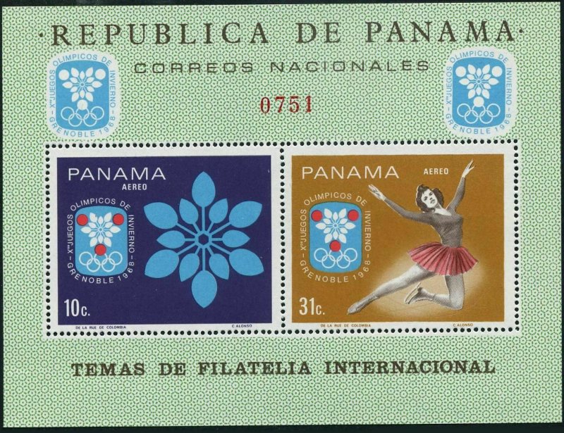 Panama 484F-484G,MNH.Mi Bl.87-88. Olympics Grenoble-1968.Figure skating,Biathlon