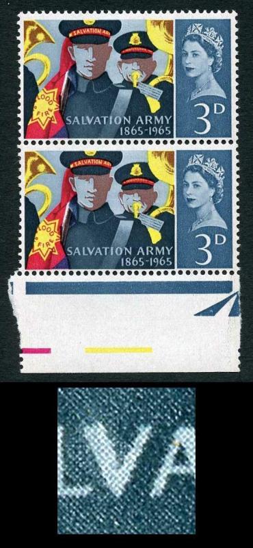 Spec W61b 1965 3d Salvation Army with Variety Retouch to V U/M 