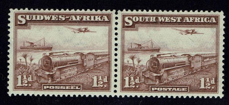 South West Africa SG# 97, Pair, Mint Hinged, Minor Top Separation  -  Lot 010216