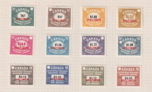 Canada Revenue Unemployment Insurance Stamps FU75-86, specimens, mint hinged