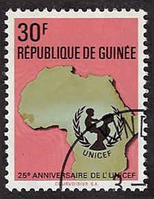 Guinea #589 Used OG CTO; 30f UNICEF (1971) (1)