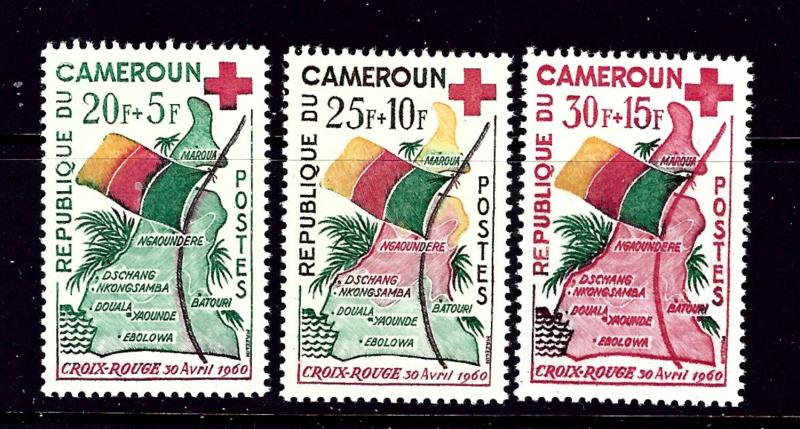 Cameroun B30-32 MNH 1961 Maps and Flags