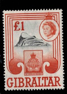 Gibraltar Scott 160 MH*  stamp Top Value in set