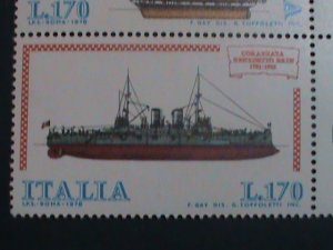 ​ITALY 1978-SC#1326a THE FAMOUS SHIPS OF ITALIAN -MNH BLOCK OF 4 VERY FINE
