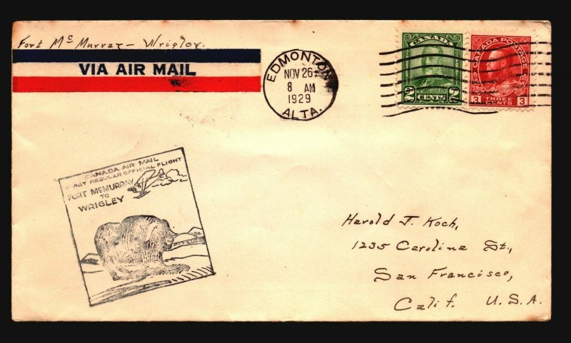 Canada 1929 FFC Ft McMurray to Windsor - Z17439