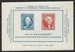 Doyle's_Stamps: MNH U.S. Postage Stamp Centennial Souv. Sheet, Sct #948**