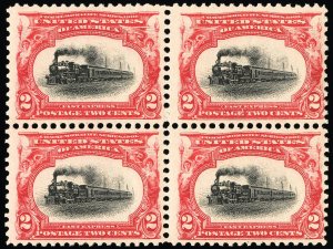 US Stamps # 295 MNH XF Mint State Block Of 4 Scott Value $150.00