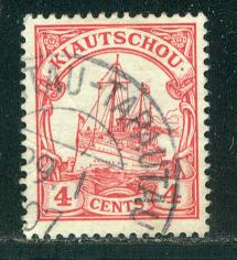 Kiauchau Scott # 25, used, cds Tsingtau-Tapautau