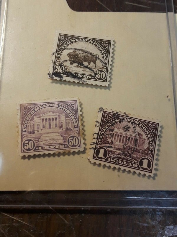 1922 High Value Used Stamp Set 30c,50c ,$1