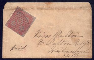 New Brunswick #1 (Blue Paper) on 1855 Cover. Very Rare! cv $950++