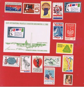 #1306-1322 MNH OG  1966 Commemorative's Complete w/SS  Free S/H