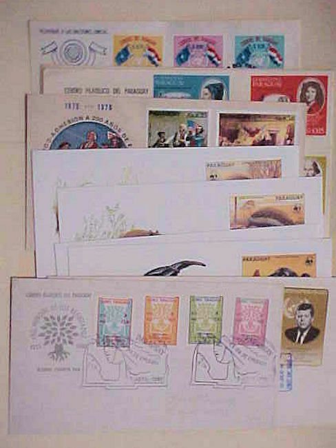 PARAGUAY  14 DIFF FDC 1959-1985 CACHET UNADDRESSED