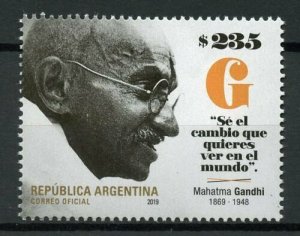 Argentina Famous People Stamps 2019 MNH Mahatma Gandhi 150th Birthday 1v Set 