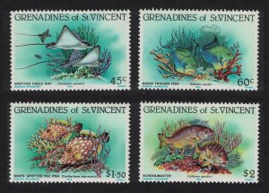 St. Vincent Gren Sharks Manta Reef Fish 4v 1984 MNH SC#399-402 SG#287-290