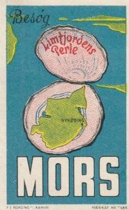 Limfjordens Perle, Mors, Nykobing, Denmark Poster Stamp. C1930's. 36x55mm. Besog