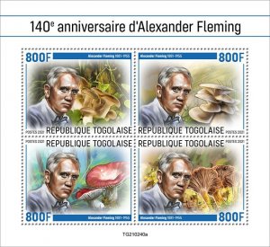 TOGO - 2021 - Alexander Fleming - Perf 4v Sheet - Mint Never Hinged