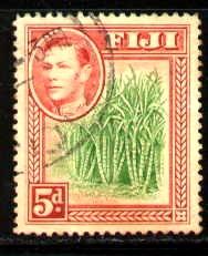 Sugar Cane, Fiji stamp SC#124 used