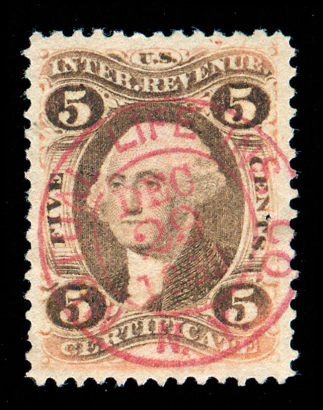 MOMEN: US STAMPS #R24c REVENUE HANDSTAMP VF/XF