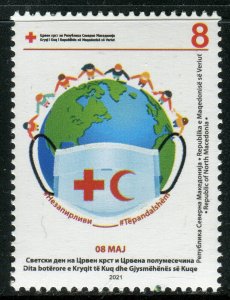 302 - NORTH MACEDONIA 2021- Red Cross - Surcharge Stamp - MNH