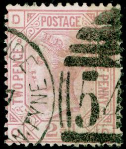 SG141, 2½d rosy mauve PLATE 9, USED, CDS. Cat £60. OD 