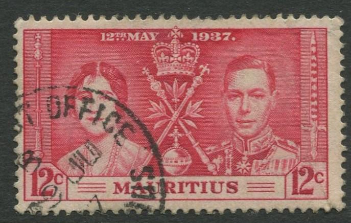 Mauritius - Scott 209 - Coronation Issue -1937 - VFU -Single 12c Stamp